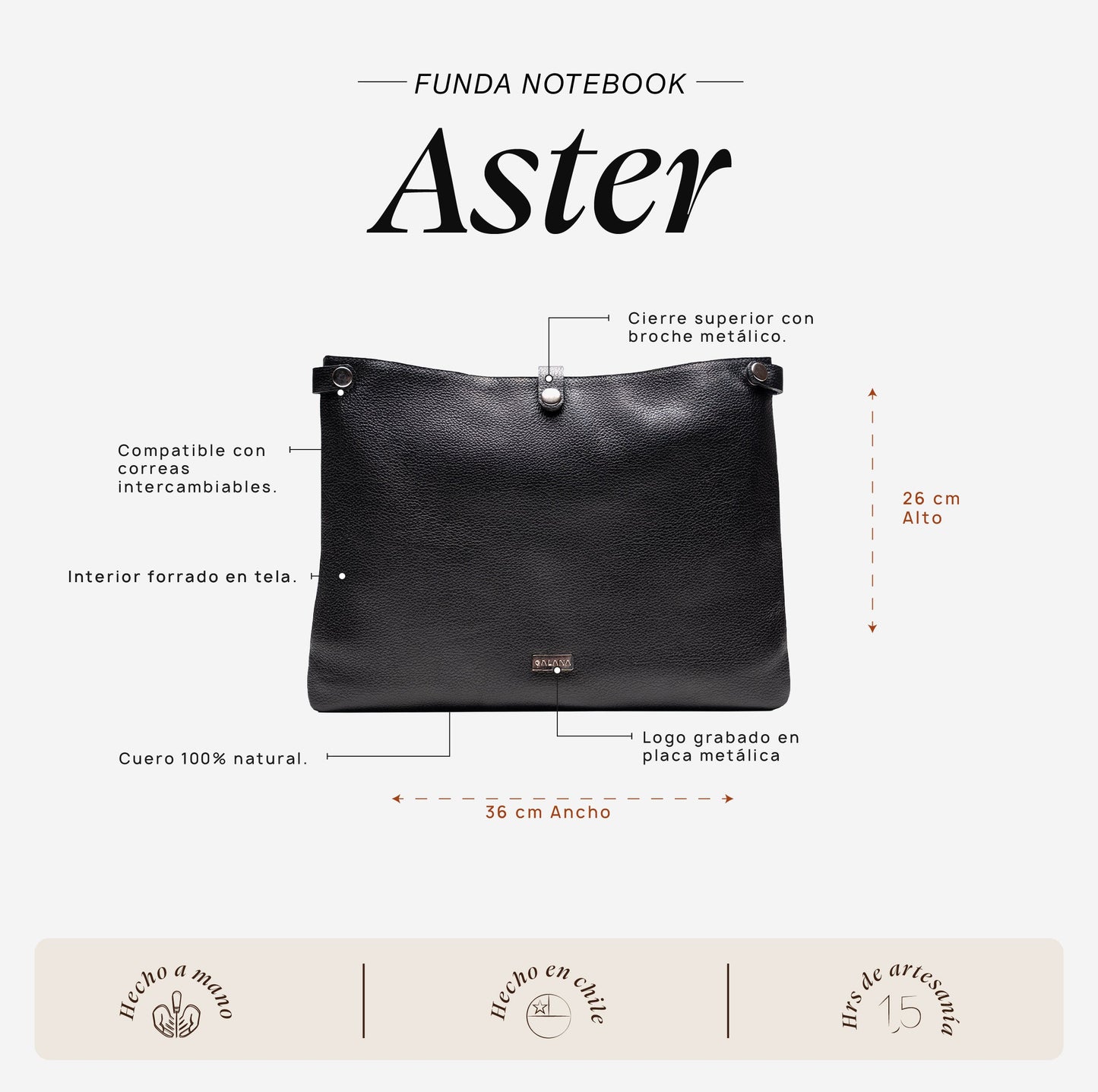 Funda Notebook Aster Negro