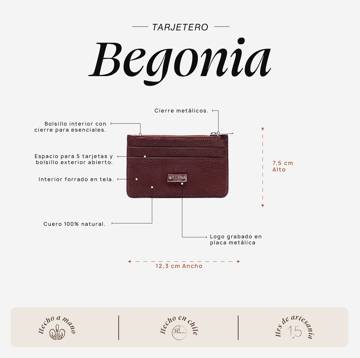 Tarjetero Begonia Cherry