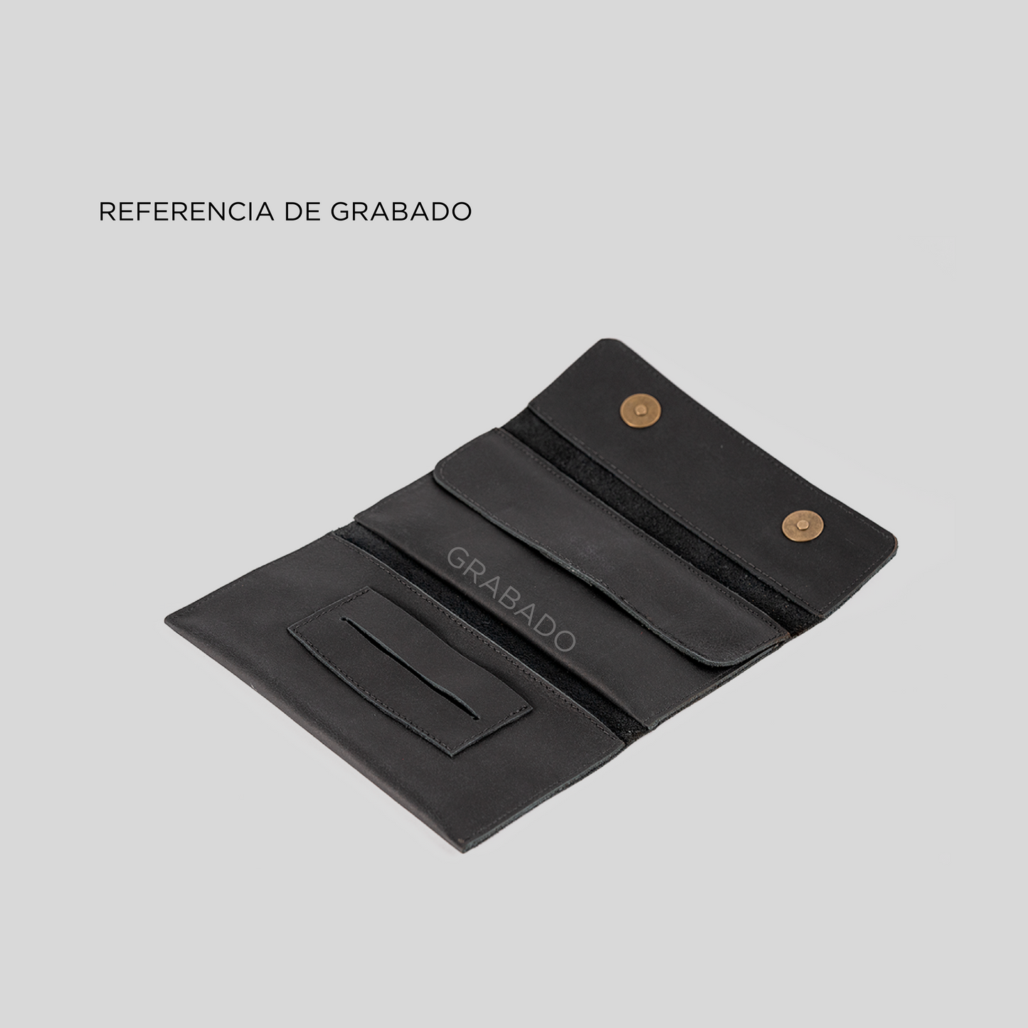 Tabaquera de Cuero Negro - Trauko