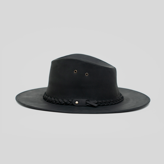 Sombrero Cuero Negro - Trauko