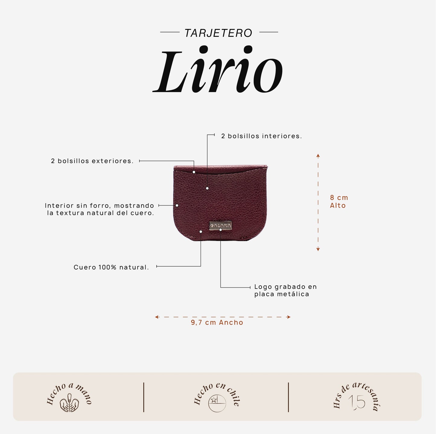 Tarjetero Lirio Cherry