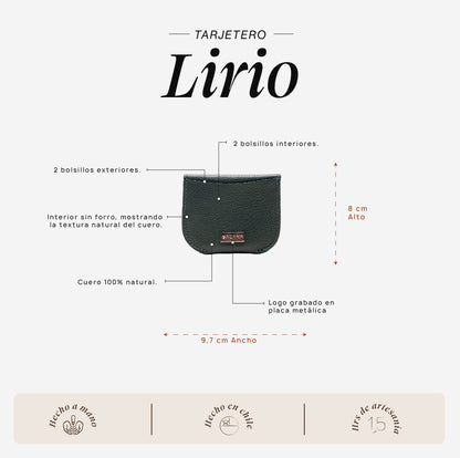 Tarjetero Lirio Verde Turquesa