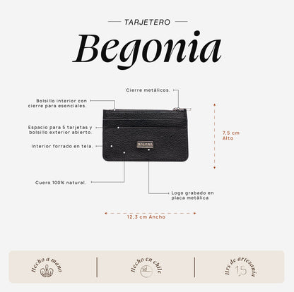 Tarjetero Begonia Negro