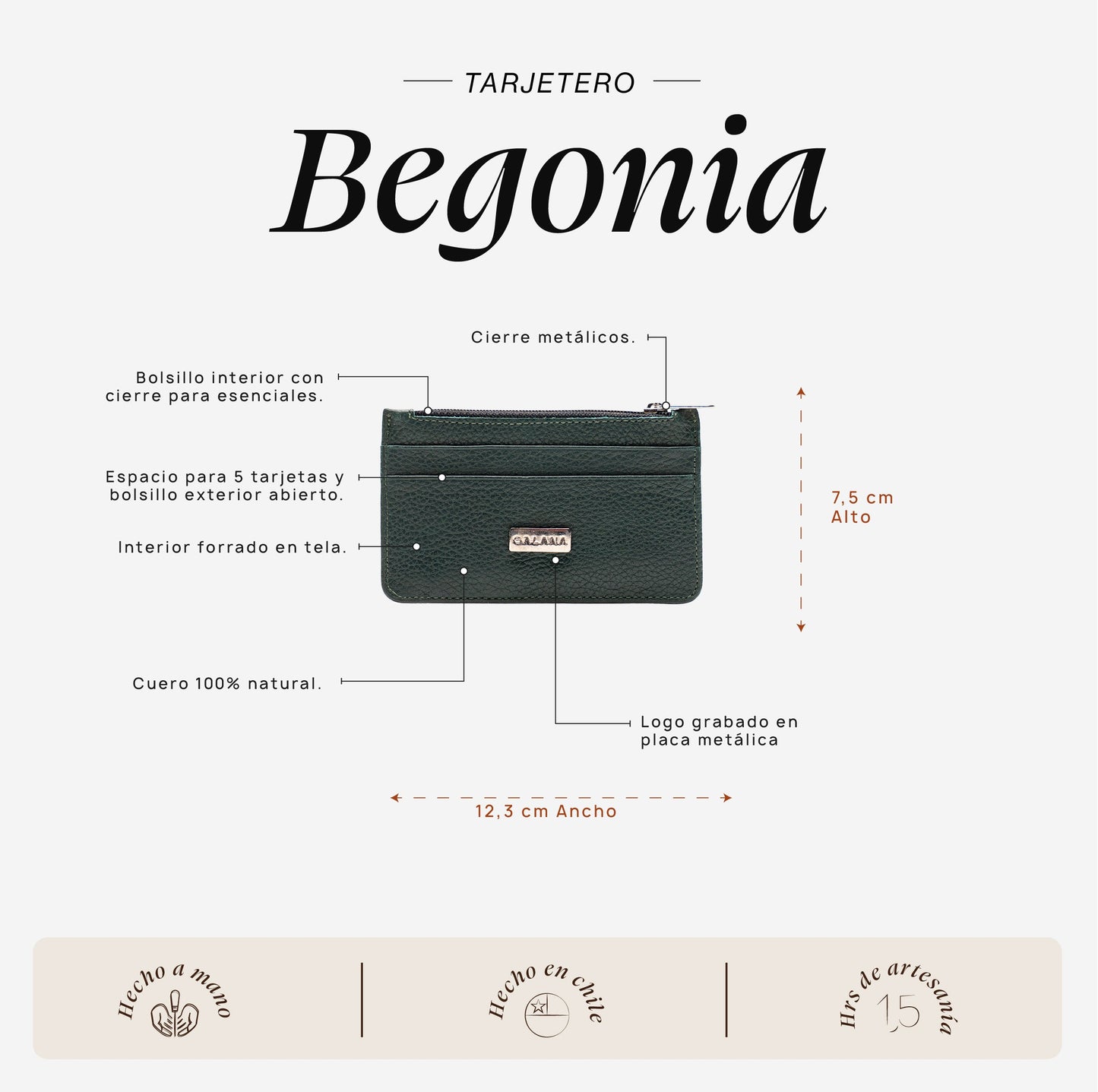 Tarjetero Begonia Turquesa