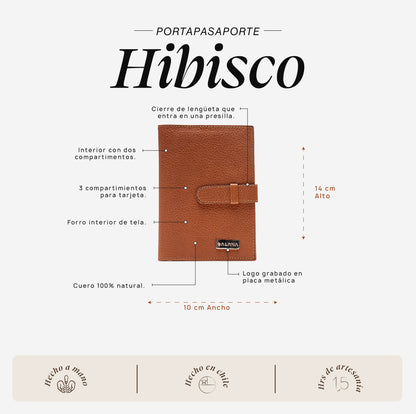 Portapasaporte Hibisco Moca