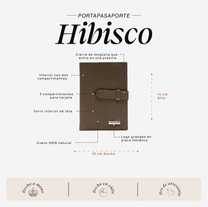 Portapasaporte Hibisco Verde
