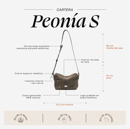 Cartera Peonía S Musgo